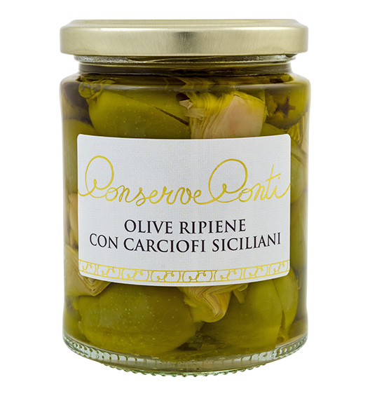 Oliven gefüllt mit Artischocken